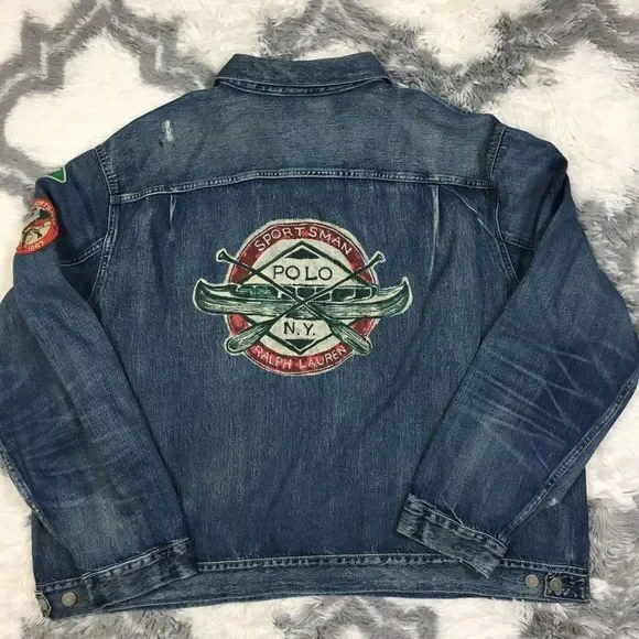 Men's POLO-RALPH LAUREN "SPORTSMAN" Denim Jacket (Casting Club) vintage - Picture 16 of 16